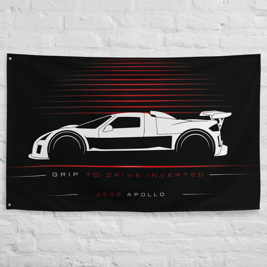 Gumpert Apollo 2008 car silhouette flag - White Brick Wall