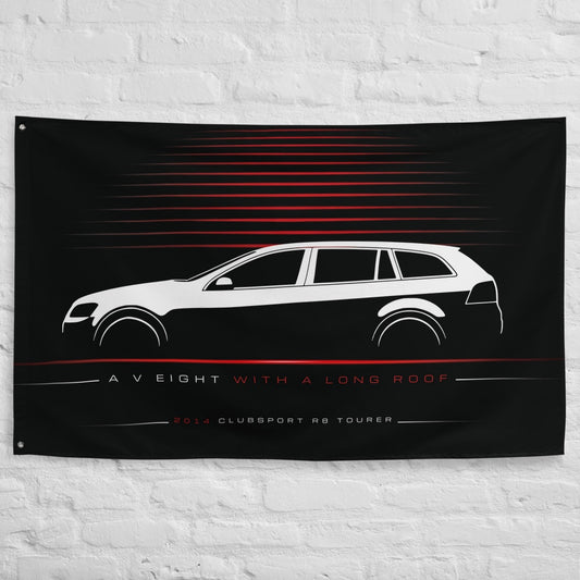 HSV Clubsport R8 Tourer 2014 car silhouette flag - White Brick Wall