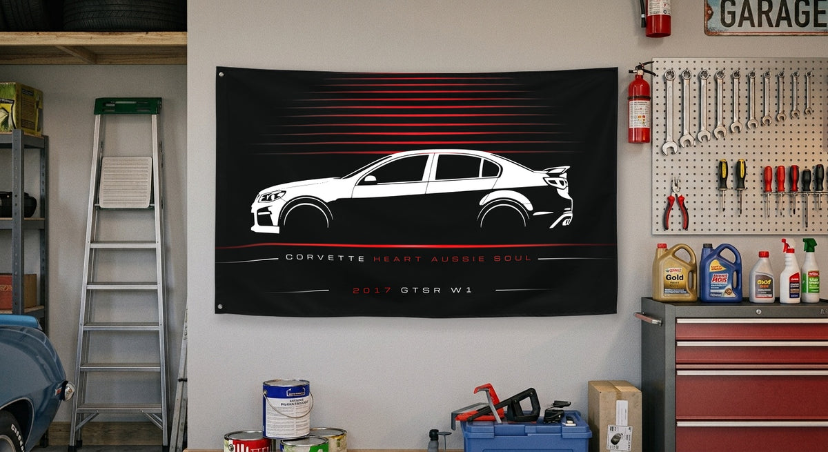 HSV GTSR W1 2017 car silhouette flag - Garage Wall