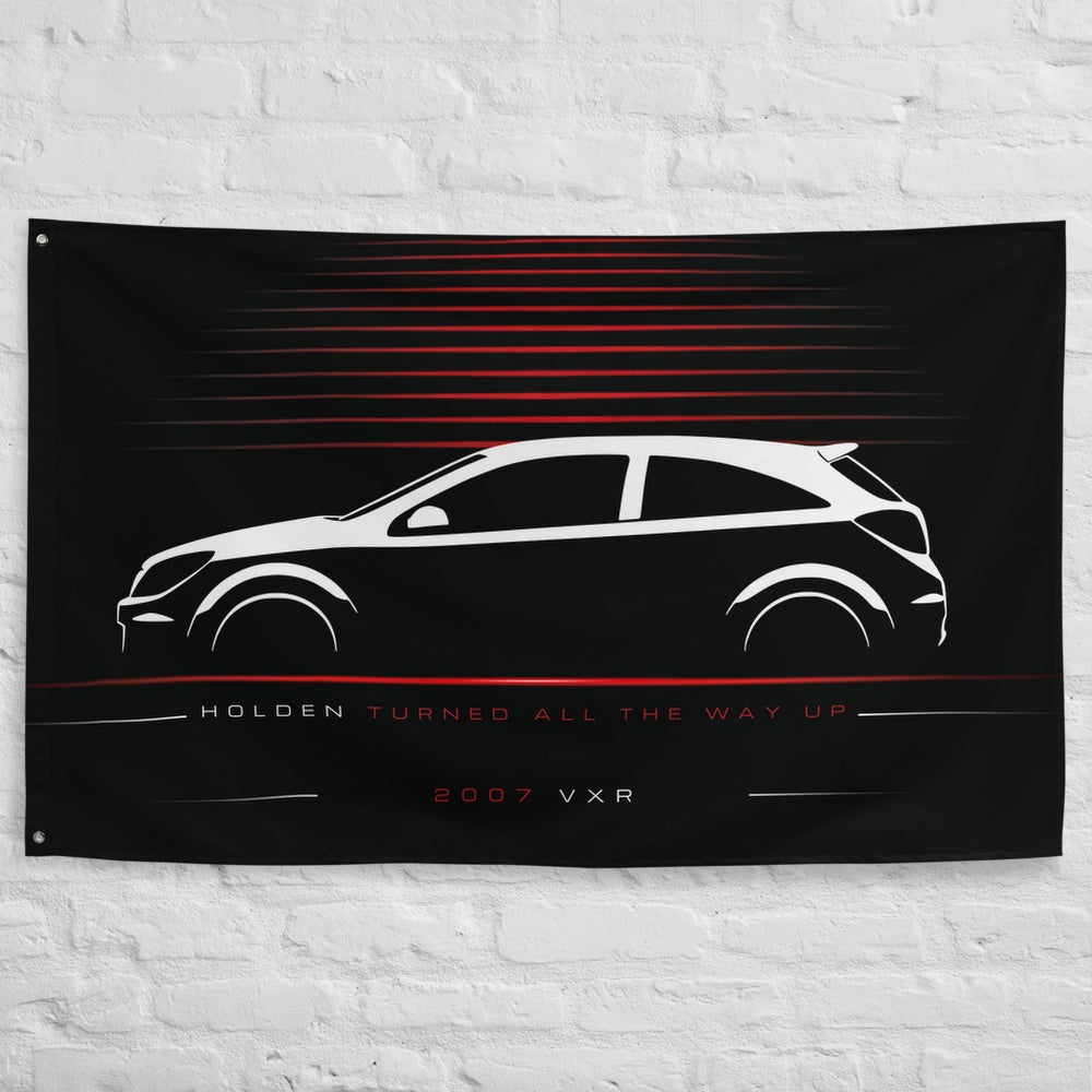 HSV VXR 2007 car silhouette flag - White Brick Wall