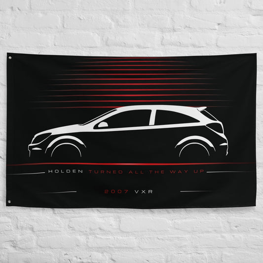 HSV VXR 2007 car silhouette flag - White Brick Wall