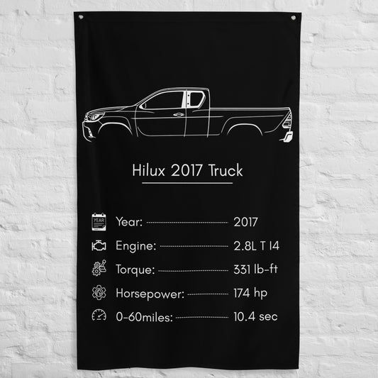 Toyota Hilux 2017 Truck 2017 car silhouette spec flag - White Brick Wall