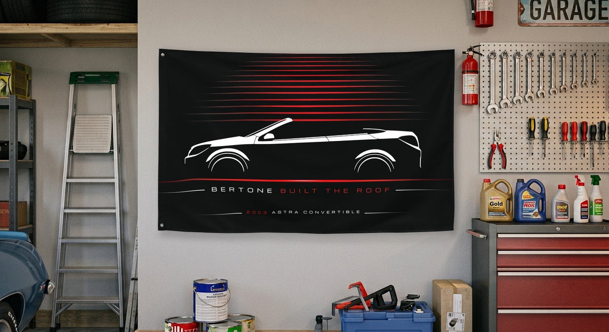 Holden Astra Convertible 2003 car silhouette flag - Garage Wall
