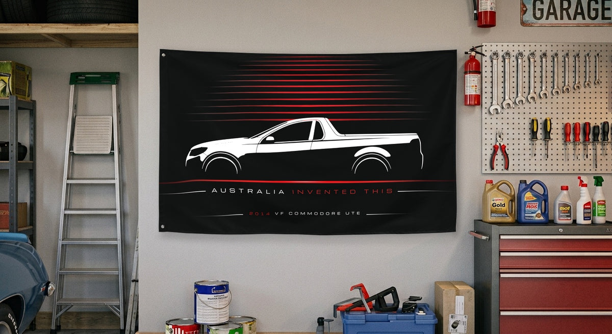 Holden VF Commodore Ute 2014 car silhouette flag - Garage Wall
