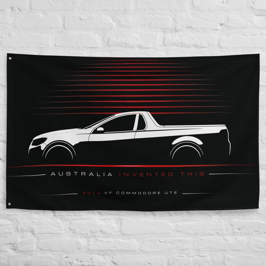 Holden VF Commodore Ute 2014 car silhouette flag - White Brick Wall