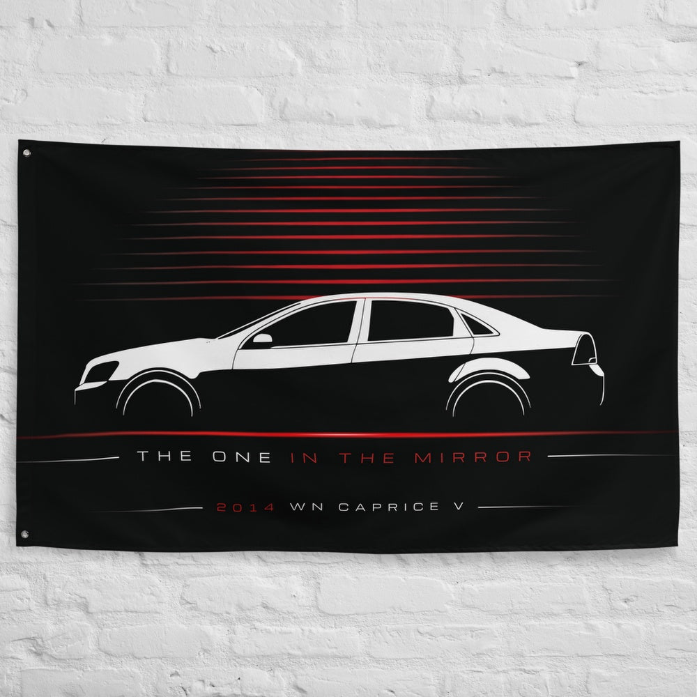 Holden WN Caprice V 2014 car silhouette flag - White Brick Wall