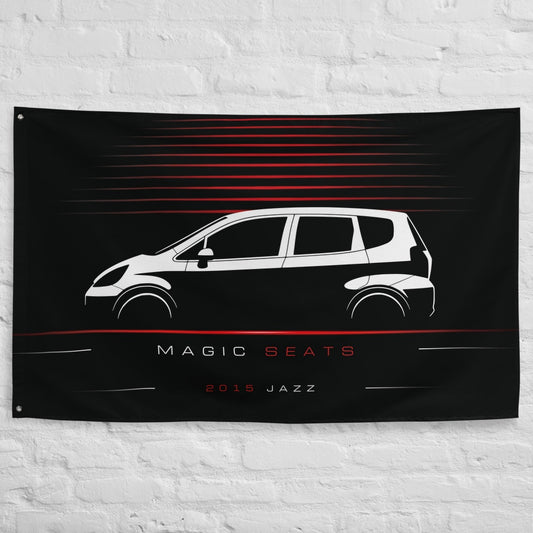 Honda Jazz 2015 car silhouette flag - White Brick Wall