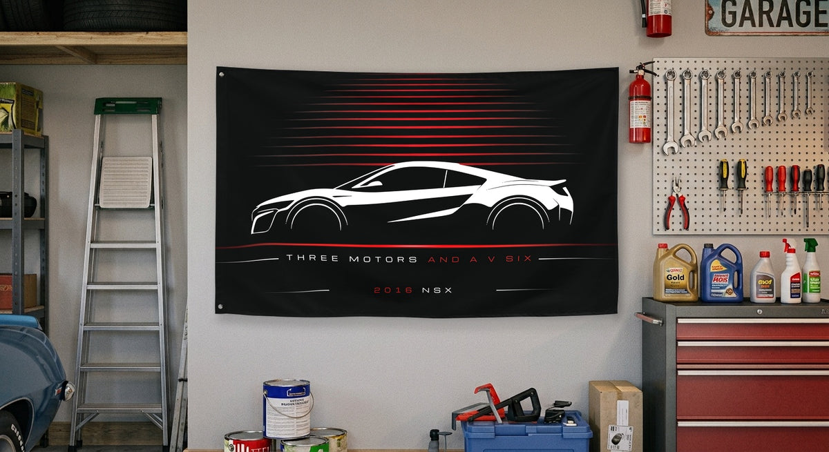 Honda NSX 2016 car silhouette flag - Garage Wall