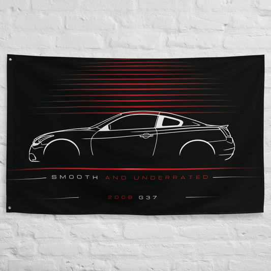 Infiniti G37 2008 car silhouette flag - White Brick Wall