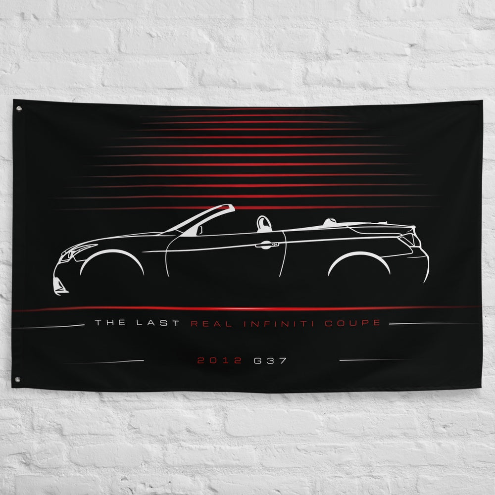 Infiniti G37 2012 car silhouette flag - White Brick Wall