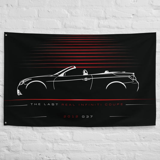 Infiniti G37 2012 car silhouette flag - White Brick Wall