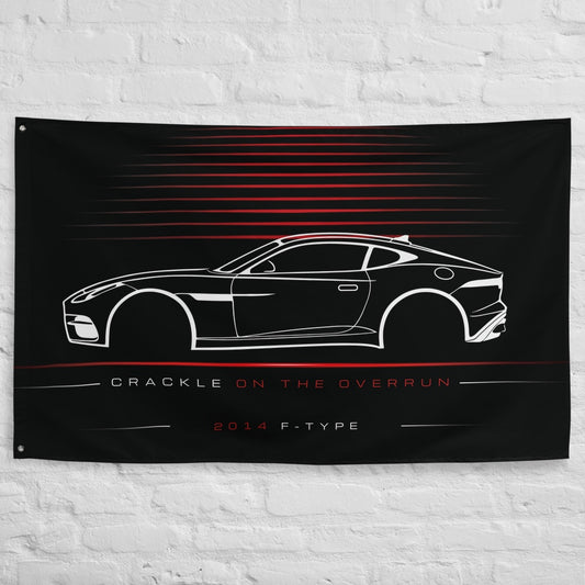 Jaguar F-Type II 2014 car silhouette flag - White Brick Wall