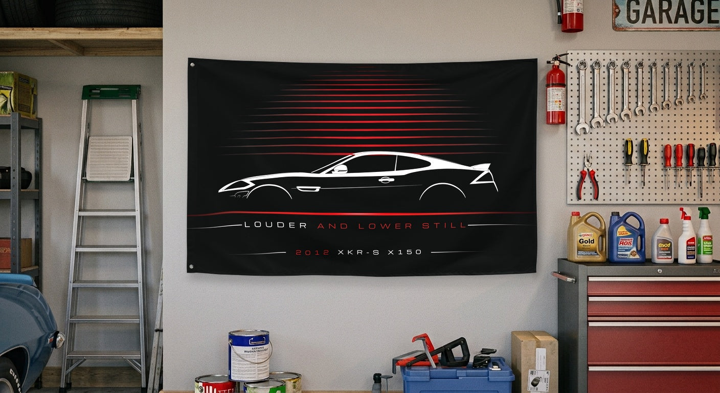 Jaguar XKR-S X150 2012 car silhouette flag - Garage Wall