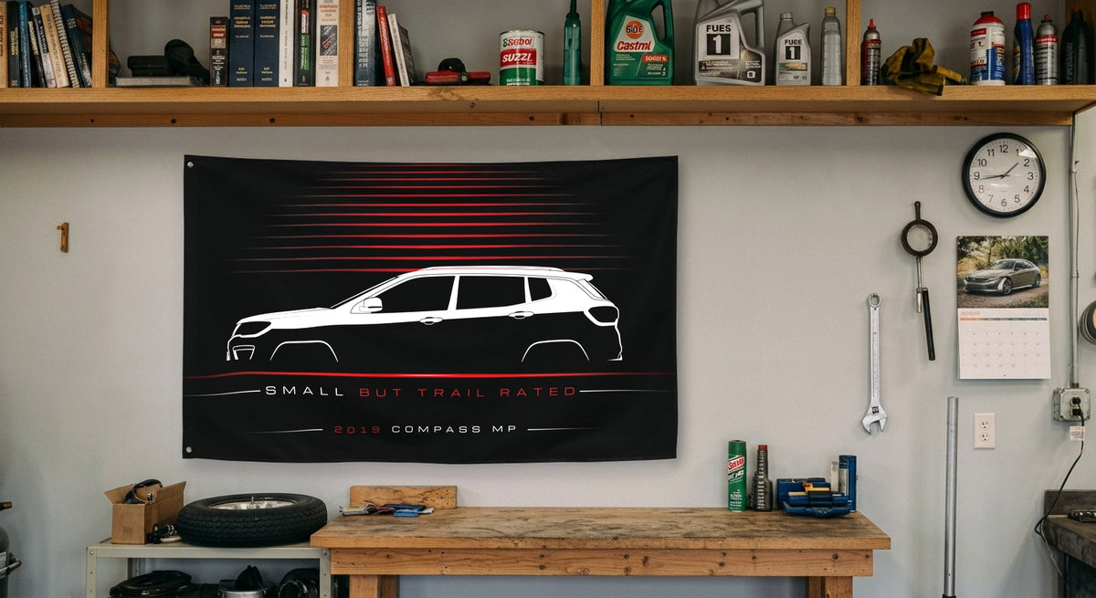 Jeep Compass MP 2019 car silhouette flag - Garage Workbench