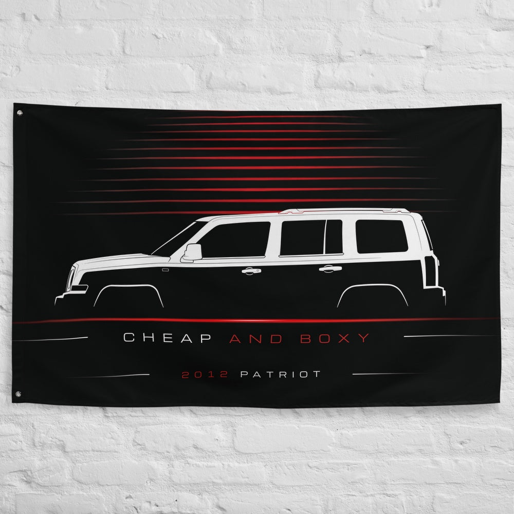 Jeep Patriot 2012 car silhouette flag - White Brick Wall