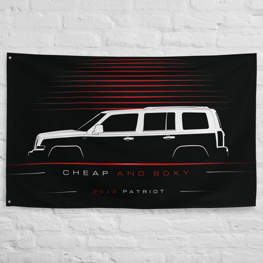Jeep Patriot 2012 car silhouette flag - White Brick Wall