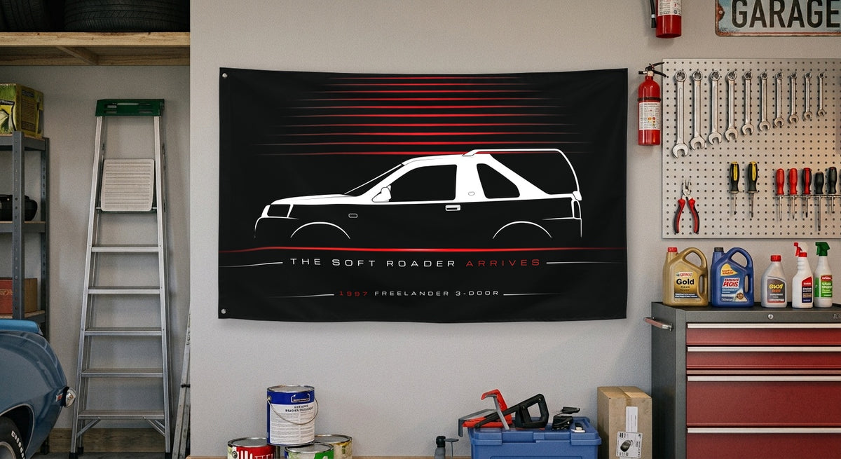 Land Rover Freelander 3-Door 1997 car silhouette flag - Garage Wall