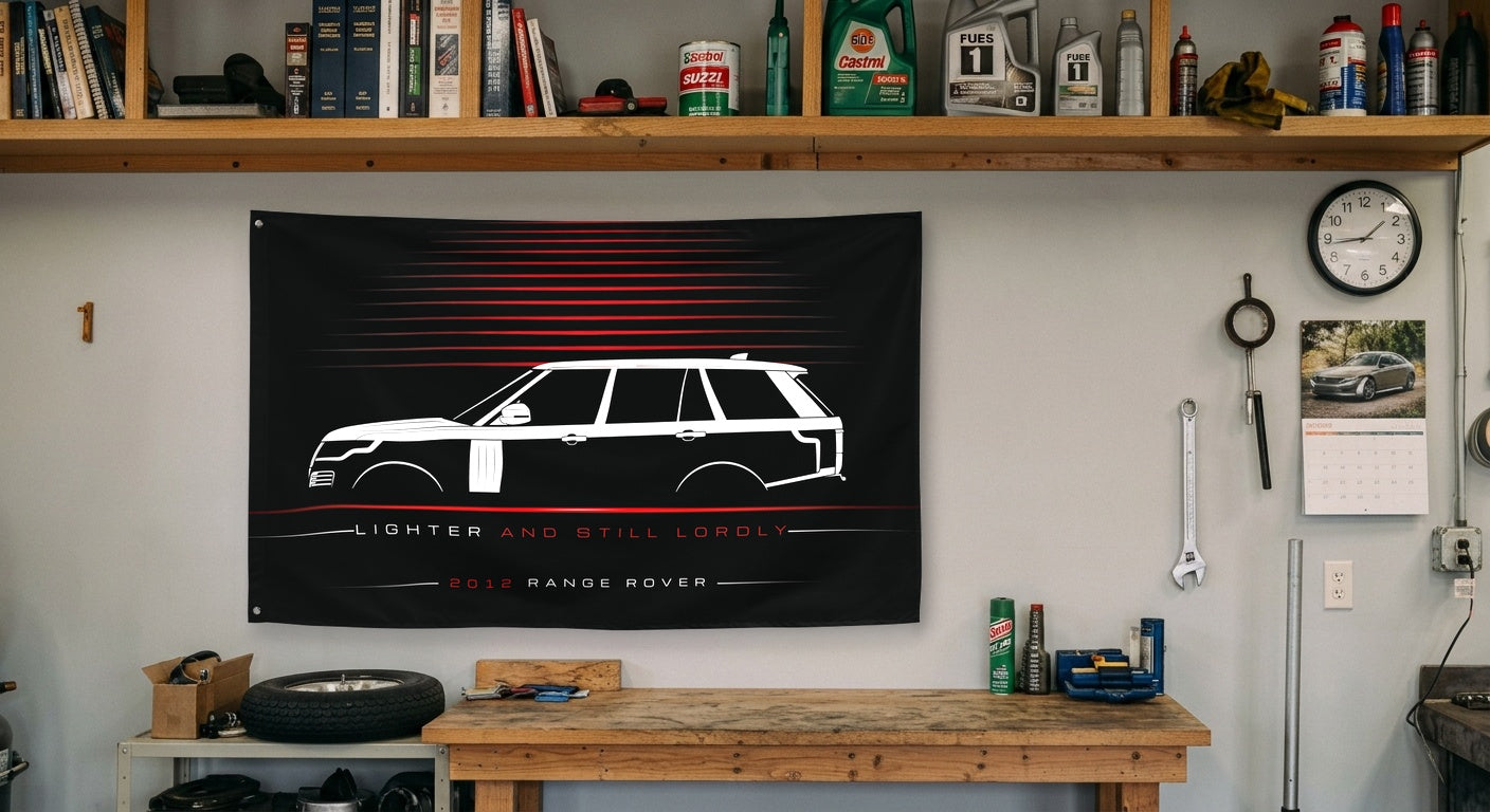 Land Rover Range Rover 2012 car silhouette flag - Garage Workbench