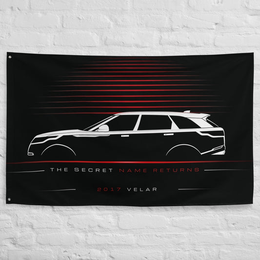 Land Rover Velar 2017 car silhouette flag - White Brick Wall