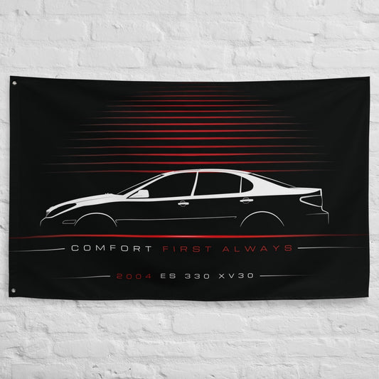 Lexus ES 330 XV30 2004 car silhouette flag - White Brick Wall
