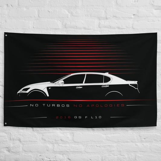 Lexus GS F L10 2016 car silhouette flag - White Brick Wall
