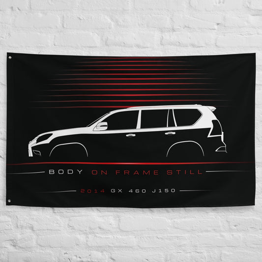 Lexus GX 460 J150 2014 car silhouette flag - White Brick Wall