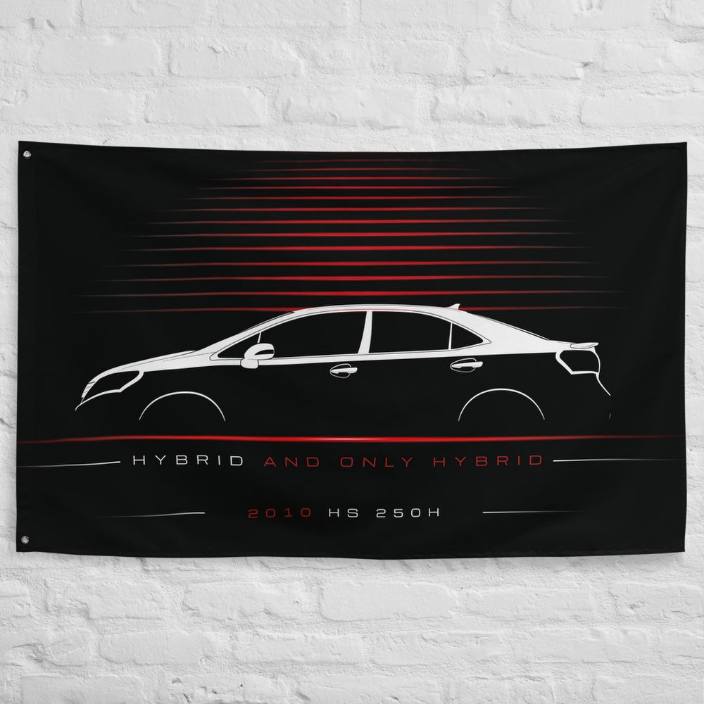 Lexus HS 250h 2010 car silhouette flag - White Brick Wall