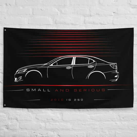 Lexus IS 250 2010 car silhouette flag - White Brick Wall