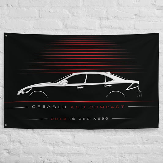 Lexus IS 350 XE30 2013 car silhouette flag - White Brick Wall