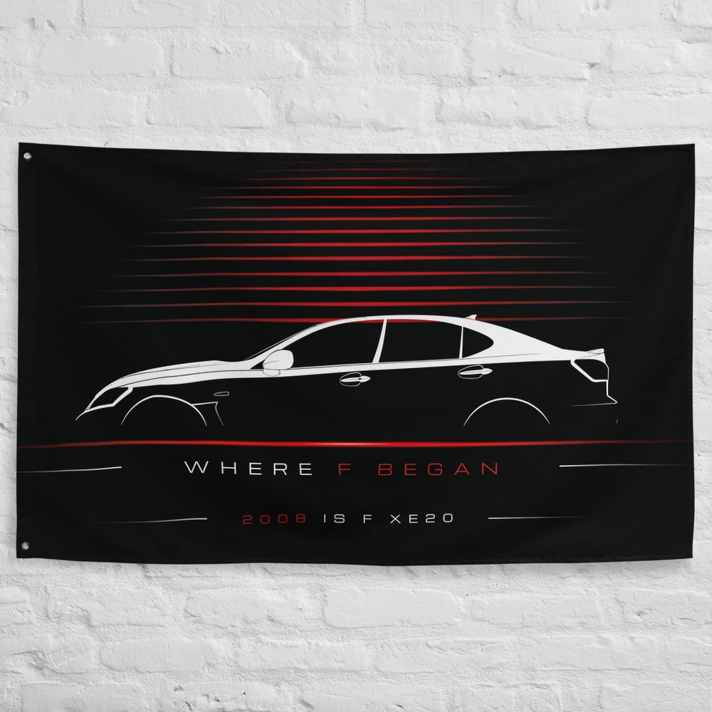 Lexus IS F XE20 2008 car silhouette flag - White Brick Wall
