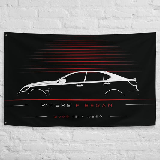 Lexus IS F XE20 2008 car silhouette flag - White Brick Wall