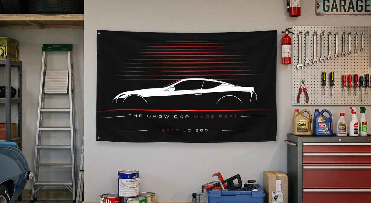 Lexus LC 500 2017 car silhouette flag - Garage Wall