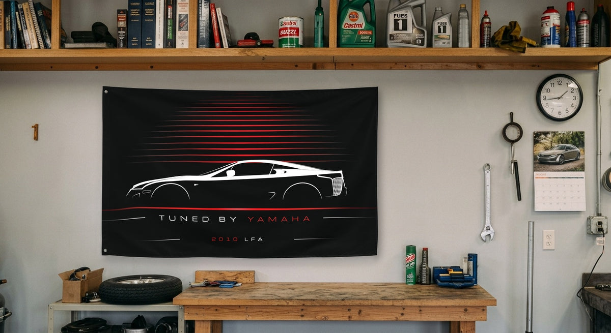 Lexus LFA 2010 car silhouette flag - Garage Workbench