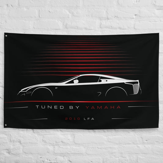 Lexus LFA 2010 car silhouette flag - White Brick Wall