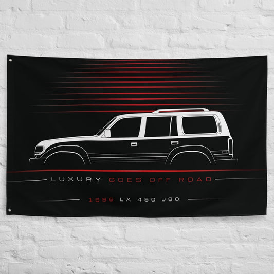 Lexus LX 450 J80 1996 car silhouette flag - White Brick Wall
