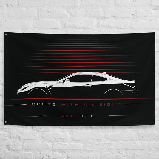 Lexus RC F 2014 car silhouette flag - White Brick Wall