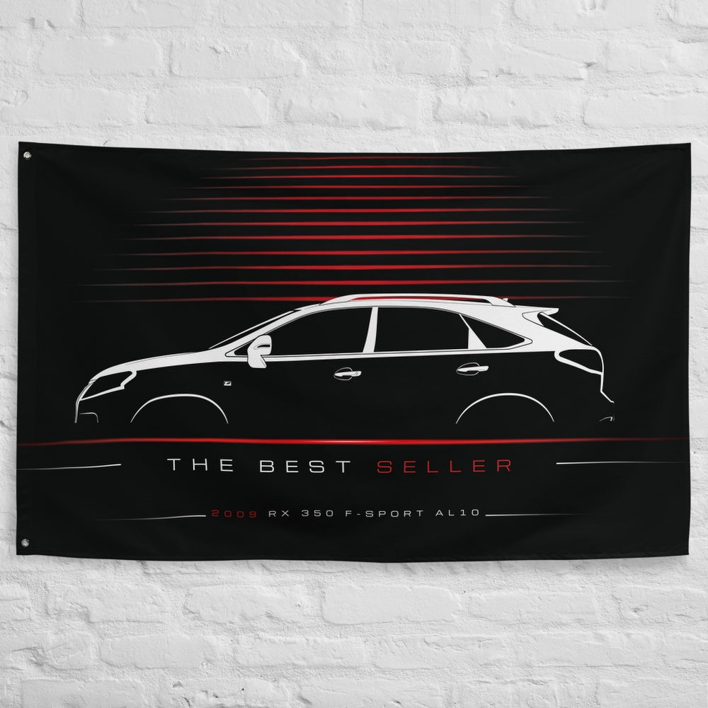Lexus RX 350 F-Sport AL10 2009 car silhouette flag - White Brick Wall