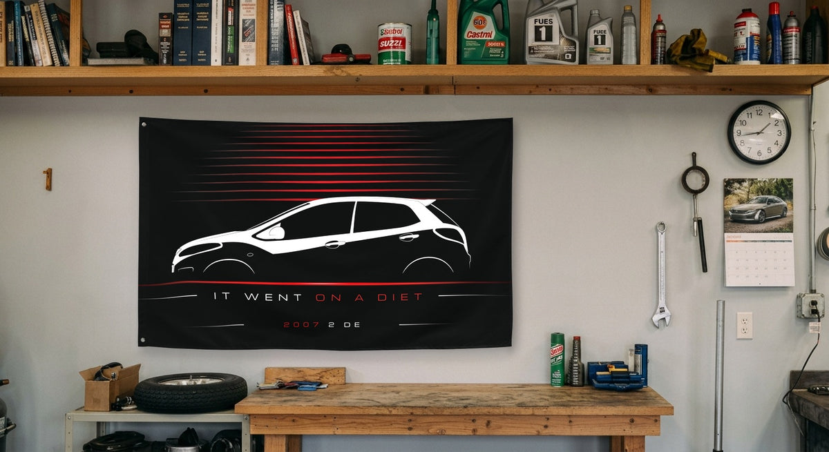 Mazda 2 DE 2007 car silhouette flag - Garage Workbench