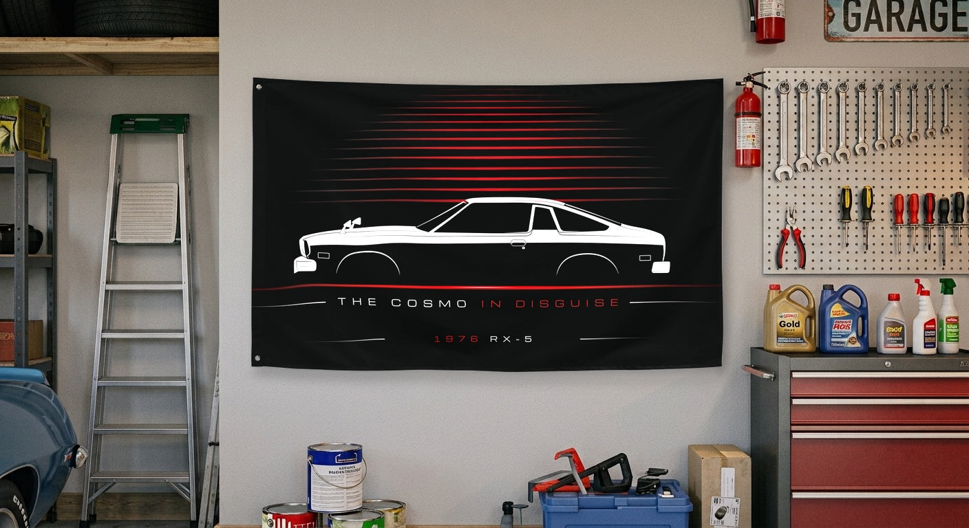 Mazda RX-5 1976 car silhouette flag - Garage Wall