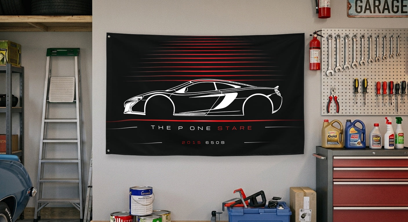 McLaren 650S 2015 car silhouette flag - Garage Wall