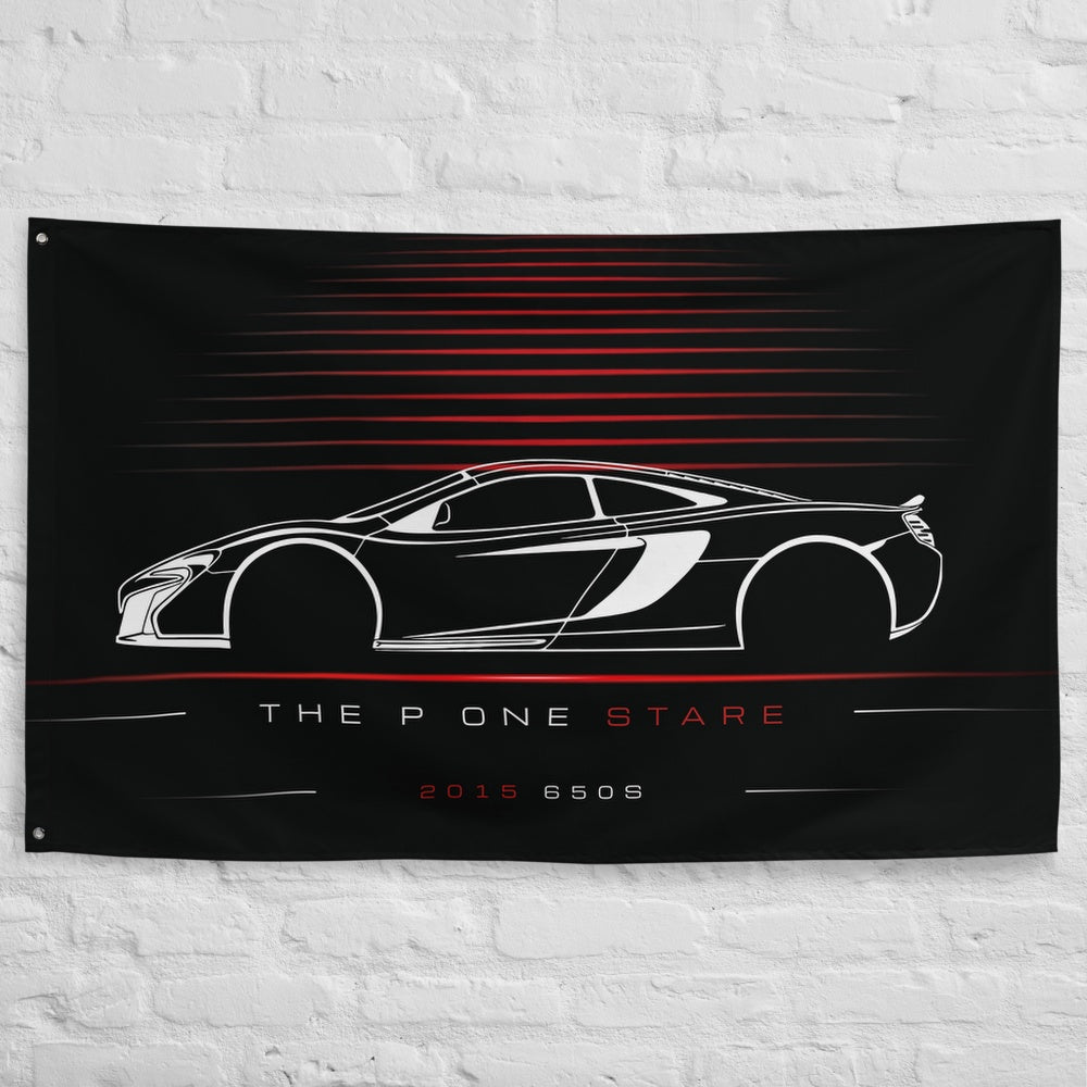 McLaren 650S 2015 car silhouette flag - White Brick Wall