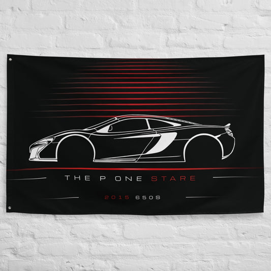 McLaren 650S 2015 car silhouette flag - White Brick Wall