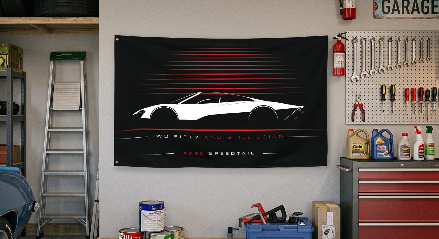 McLaren Speedtail 2020 car silhouette flag - Garage Wall