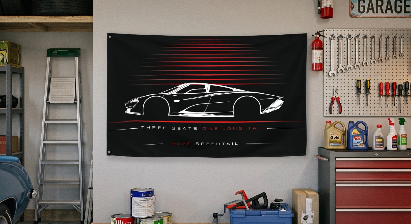 McLaren Speedtail II 2020 car silhouette flag - Garage Wall