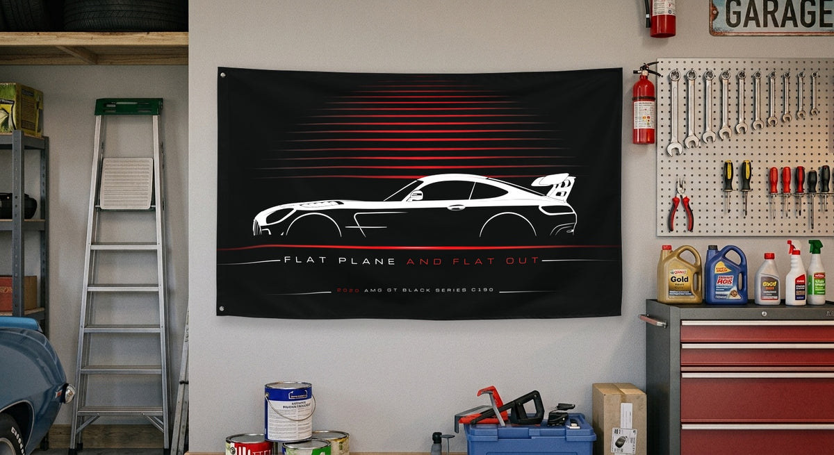 Mercedes AMG GT Black Series C190 2020 car silhouette flag - Garage Wall