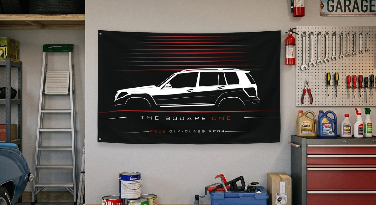 Mercedes GLK-Class X204 2008 car silhouette flag - Garage Wall