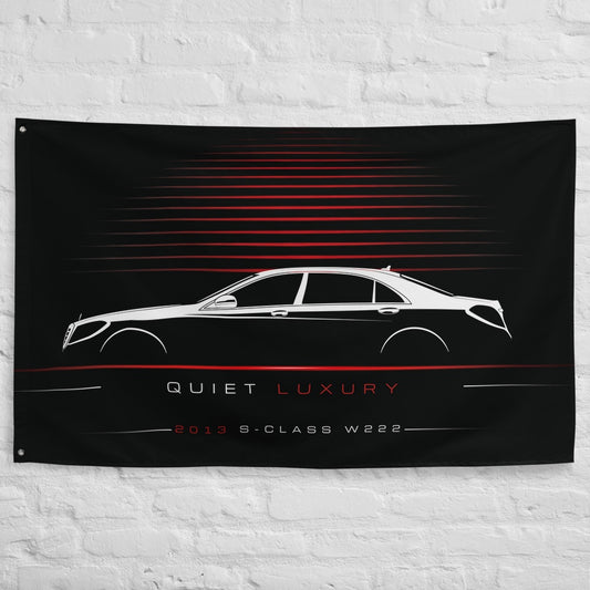 Mercedes S-Class W222 2013 car silhouette flag - White Brick Wall