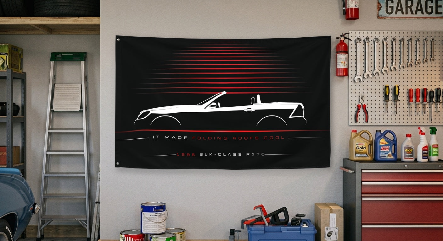Mercedes SLK-Class R170 1996 car silhouette flag - Garage Wall