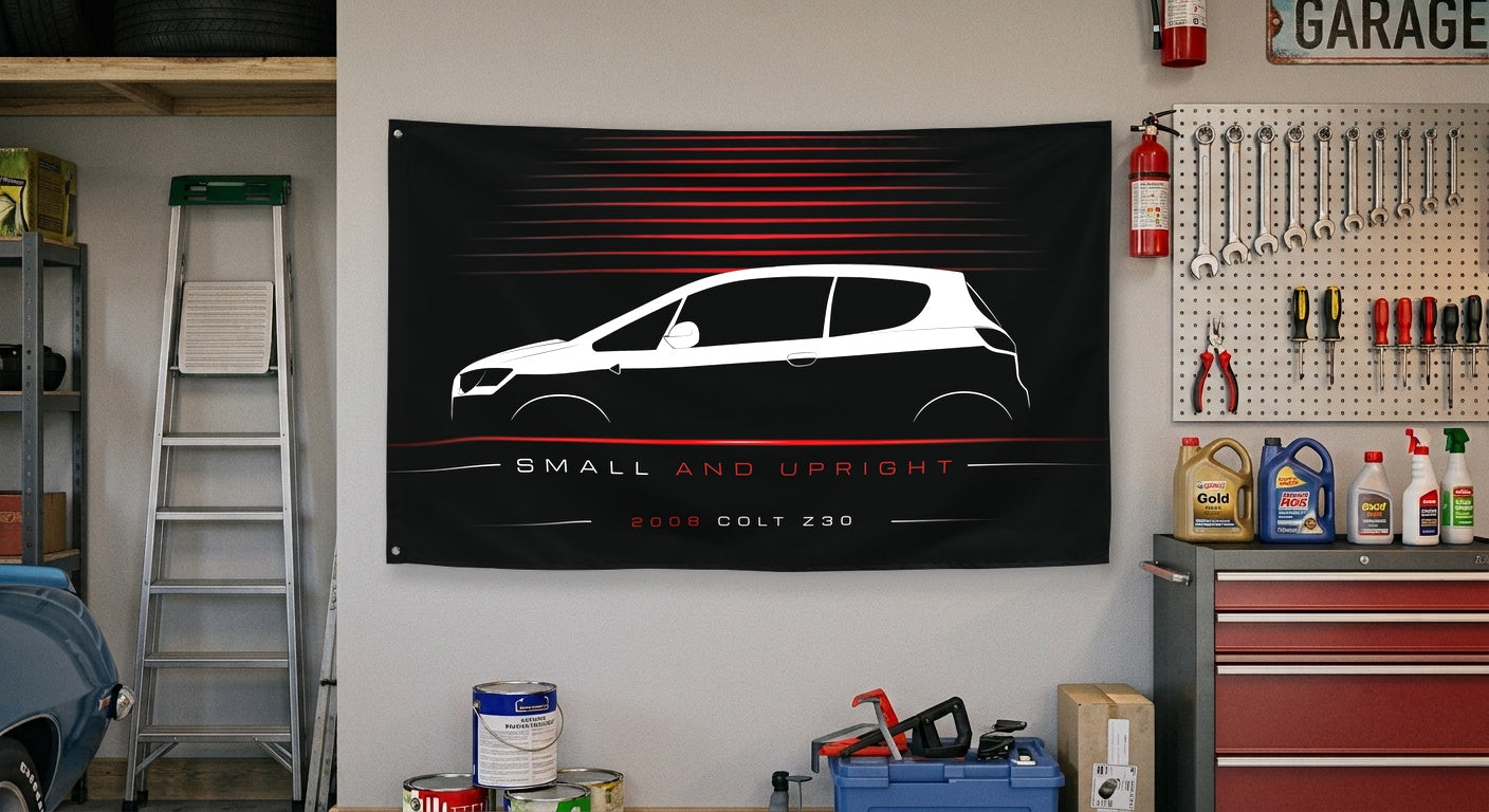 Mitsubishi Colt Z30 2008 car silhouette flag - Garage Wall