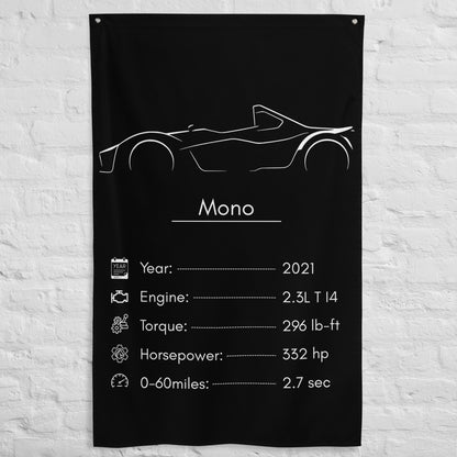 BAC Mono 2021 car silhouette spec flag - White Brick Wall